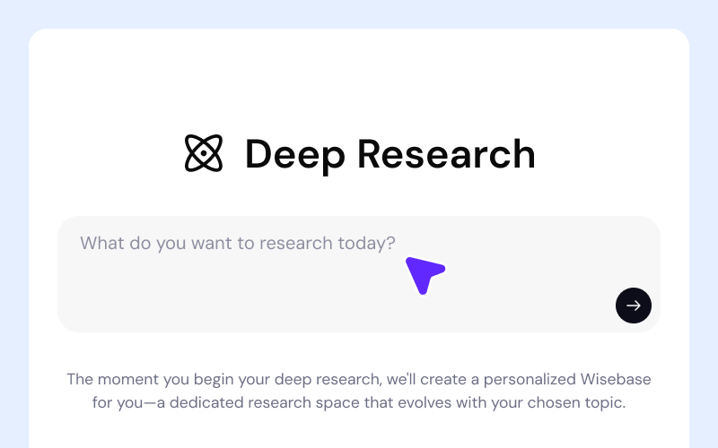 Input your question in Side Deep Research